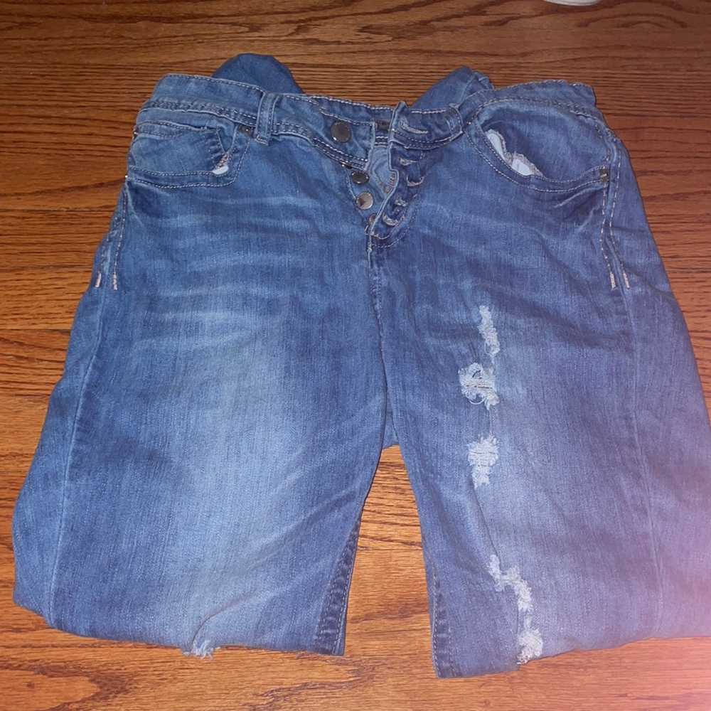 High Waisted Distressed Jeans